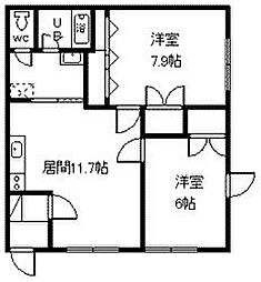 シティー5-2 2LDKの間取図画像