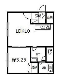 フジテックハウスA 1LDKの間取図画像