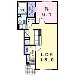 クレアシオン 1LDKの間取図画像