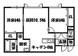 WAKE16 2LDKの間取図画像