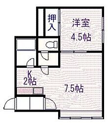 ロンシャンEAST 1DKの間取図画像