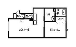 Amanwana 1LDKの間取図画像