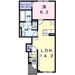 シャインハイツモア 1LDKの間取図画像