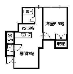 スマイル東旭川 1LDKの間取図画像