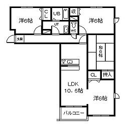 シャンノール神居 3LDKの間取図画像