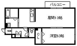 ツインクル2-1 1LDKの間取図画像