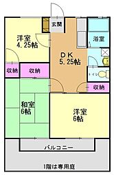 サンシティ松陽 3DKの間取図画像