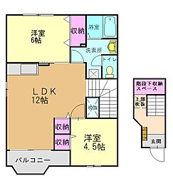 ソレアード1 2LDKの間取図画像