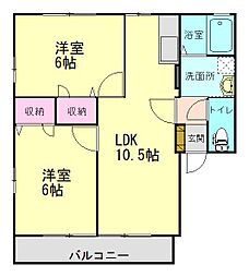 FlevrdeSaison 2LDKの間取図画像