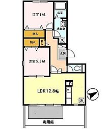 プリシェールシャンブル 2LDKの間取図画像