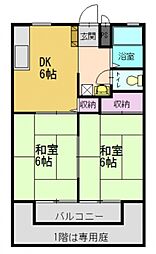 サニーコーポ 2DKの間取図画像