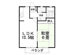 ビーライン箕田A 1LDKの間取図画像