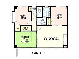 グランドおおとり 3DKの間取図画像
