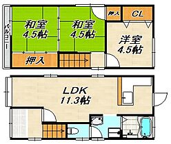 野田町8丁目貸家  ｜ 兵庫県神戸市長田区野田町８丁目（賃貸一戸建3LDK・--・65.60㎡） その1