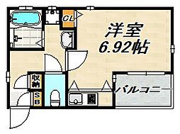 HCフラッツ須磨関守 1Kの間取図画像