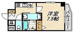 メインステージ須磨 1Kの間取図画像