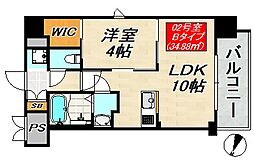 SDグランツ神戸Peninsula 1LDKの間取図画像