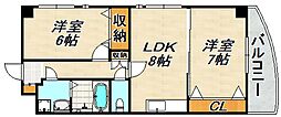 リリーフ片山町 2LDKの間取図画像
