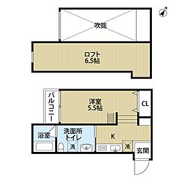 プログレス鷹取 1SKの間取図画像