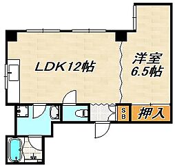 コースト須磨浦 1LDKの間取図画像