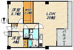 ベルツリー若草アネックス 2LDKの間取図画像