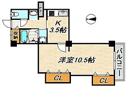 東須磨グリーンハイツ 1Kの間取図画像