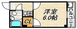 シャインエイト 1Kの間取図画像