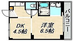 ヴィラナリー雲雀ケ丘3号棟 1DKの間取図画像