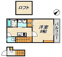 あんしん+明神町 1SKの間取図画像