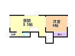 サンシャインN12 1LDKの間取図画像