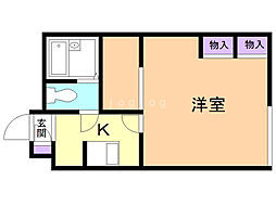 レオパレス栄 1Kの間取図画像
