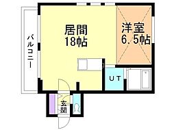 札幌市東区北十四条東8丁目マンション 1LDKの間取図画像