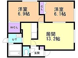 間取図画像 2LDK