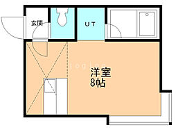 パレス環状通 ワンルームの間取図画像