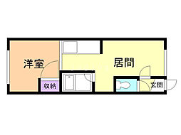 ルーベデンス新道東 1LDKの間取図画像