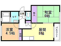 コーポ30 2DKの間取図画像