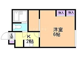 レオパレス栄 1Kの間取図画像