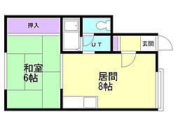 イーストコート東苗穂 1LDKの間取図画像