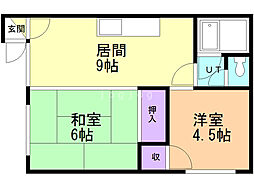 コーポセノー 2DKの間取図画像