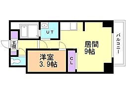 アマービレN16 1LDKの間取図画像