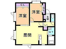 フラワービレッジ 2LDKの間取図画像
