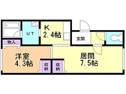 ジラ・ソーレ・2 1LDKの間取図画像