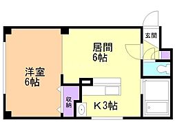 リベラルイン819 1LDKの間取図画像