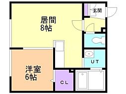 エクセレントN27 1LDKの間取図画像