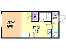 ラフォーレ47 1DKの間取図画像