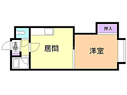 グランドビル 1DKの間取図画像