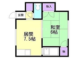 ハイツフィロス 1DKの間取図画像
