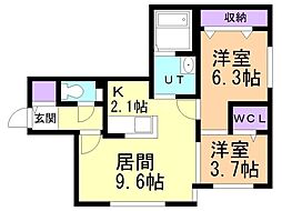 DPレジデンス元町 2LDKの間取図画像