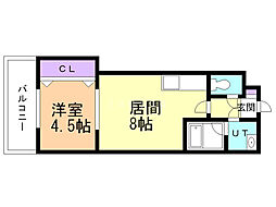 東洋ハイツC 1LDKの間取図画像
