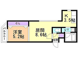 アンコール・札幌 1LDKの間取図画像